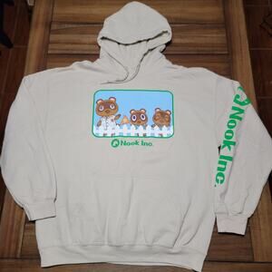 Animal Crossing LS Beige Unisex Hoodie "Nook, Inc. - Size Large